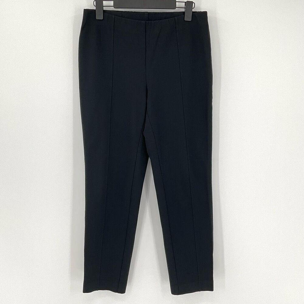 J Jill Ponte Slim Leg Pull On Pants Stretch Elastic Waist Women Medium Black